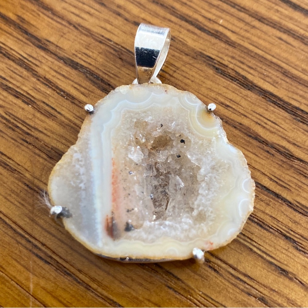 Drusy Agate sterling silver pendant